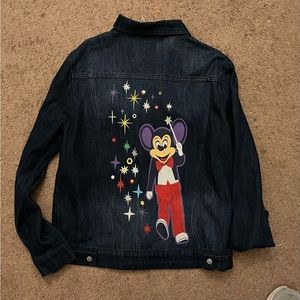 Disney Jacket Adult Medium Blue Electrical Parade 50th Mickey Mouse Denim